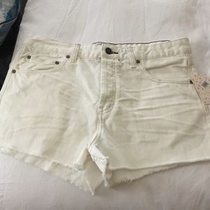 White jean shorts